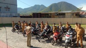Kecamatan Langke Rembong Gelar Apel Penertiban Aset Kendaraan